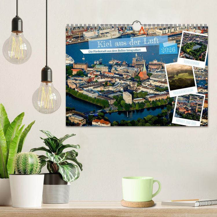 Produktbild: Kiel aus der Luft - Die Stadt an der F&ouml;rde aus dem Ballon fotografiert (Wandkalender 2026 DIN A4 quer), CALVENDO Monatskalender