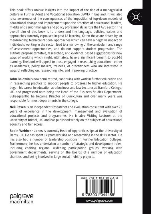 Produktbild: Managerial Cultures in UK Further and Vocational Education