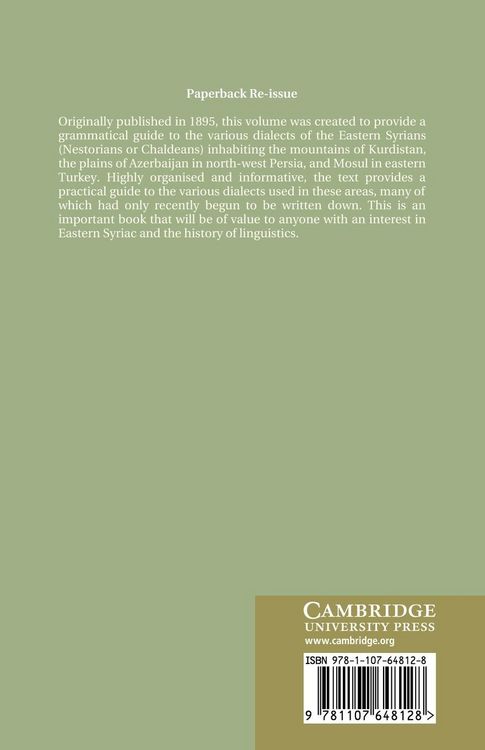 Produktbild: Grammar of the Dialects of the Vernacular Syriac
