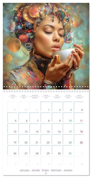 Produktbild: A cup of coffee - Is when happiness begins (Wall Calendar 2026 12 &times; 12 Inch) CALVENDO 12 Month Wall Calendar