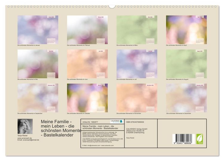 Produktbild: Meine Familie - mein Leben - die sch&ouml;nsten Momente - Bastelkalender (hochwertiger Premium Wandkalender 2026 DIN A2 quer), Kunstdruck in Hochglanz