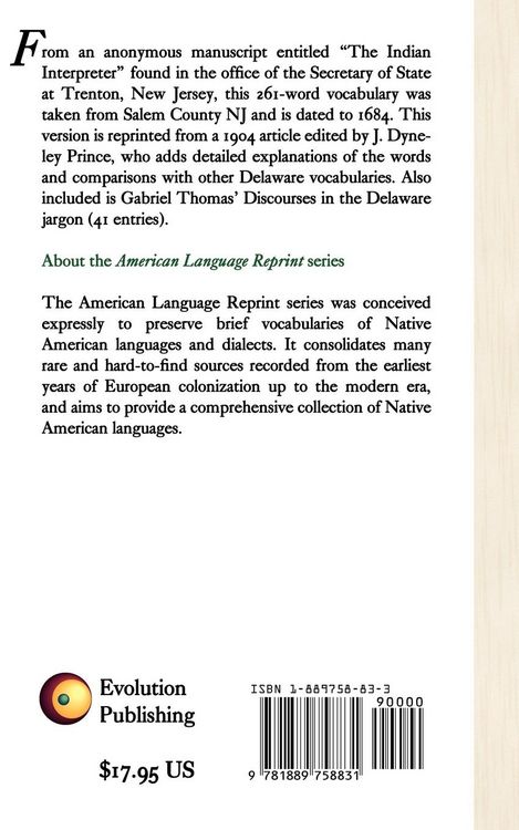 Produktbild: An Ancient New Jersey Indian Jargon