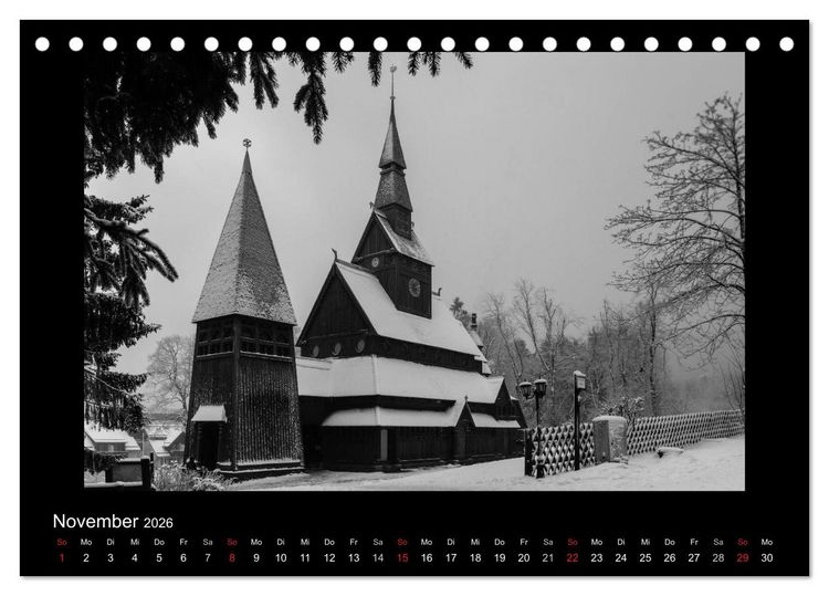 Produktbild: Harz-Bilder in monochrome (Tischkalender 2026 DIN A5 quer), CALVENDO Monatskalender