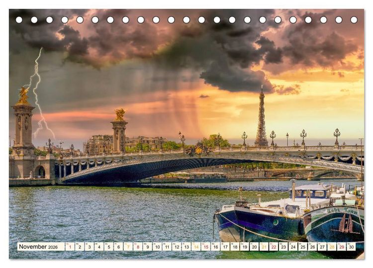 Produktbild: Eiffelturm - Ikone der Architektur (Tischkalender 2026 DIN A5 quer), CALVENDO Monatskalender
