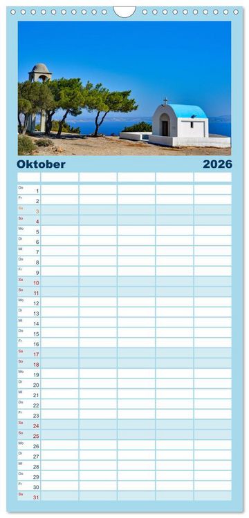 Produktbild: Familienplaner 2026 - Kos - zauberhafte Insel des Dodekanes mit 5 Spalten (Wandkalender, 21 x 45 cm) CALVENDO