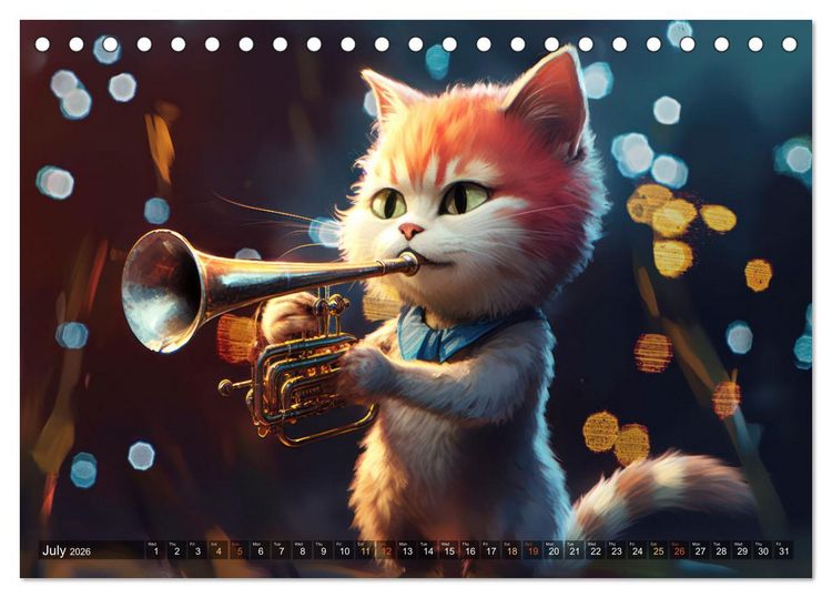 Produktbild: Cat dog music band (Desk Calendar 2026 DIN A5 landscape), CALVENDO 12 Month DeskCalendar