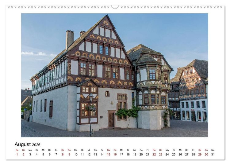 Produktbild: Faszination Fachwerk - an Weser und Ilme (hochwertiger Premium Wandkalender 2026 DIN A2 quer), Kunstdruck in Hochglanz