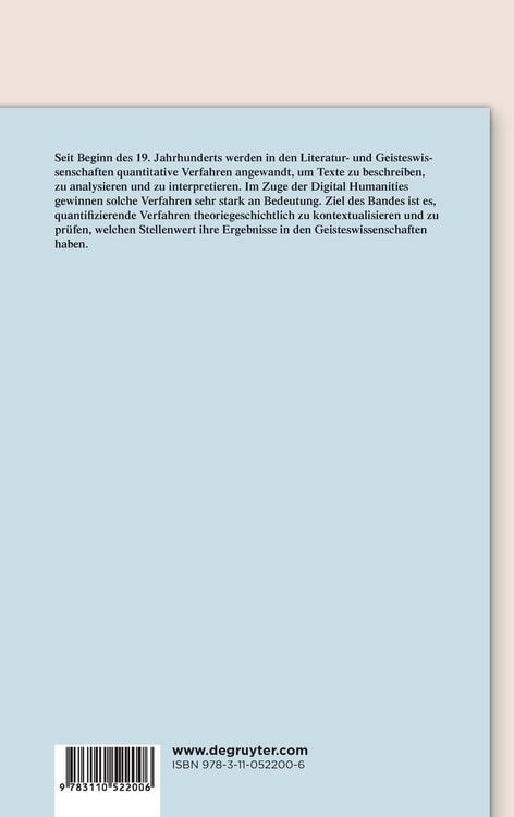 Produktbild: Quantitative Ans&auml;tze in den Literatur- und Geisteswissenschaften