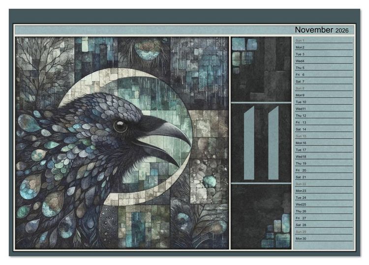 Produktbild: Crows. Shades of the Unseen. Art. (Desk Calendar 2026 DIN A5 landscape), CALVENDO 12 Month DeskCalendar