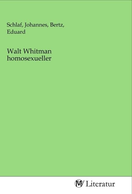 Produktbild: Walt Whitman homosexueller