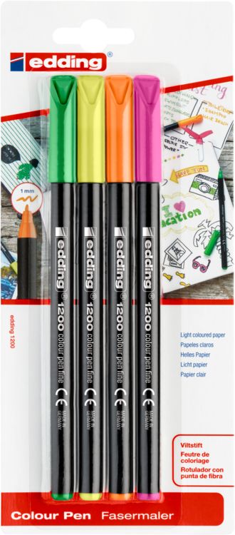 Produktbild: edding Fasermaler 1200 Neonfarben 1mm 4 St&uuml;ck