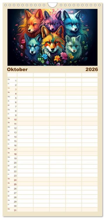 Produktbild: Familienplaner 2026 - Gruppentreffen mit 5 Spalten (Wandkalender, 21 x 45 cm) CALVENDO