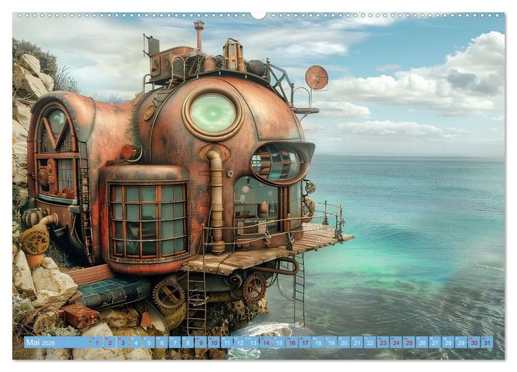 Produktbild: Steampunk Domizile (Wandkalender 2026 DIN A2 quer), CALVENDO Monatskalender