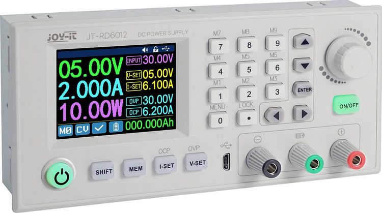 Produktbild: Joy-it RD6012 Labornetzger&auml;t, einstellbar 0 - 60 V 0 - 12 A fernsteuerbar, programmierbar, schmale Bauform