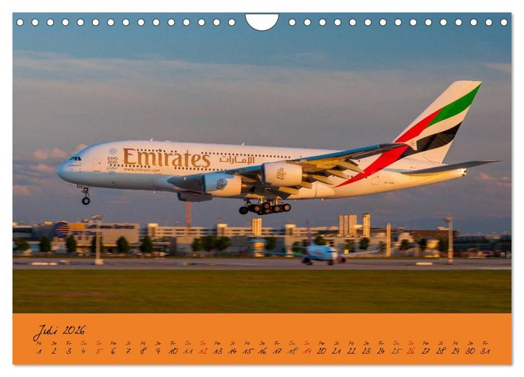 Produktbild: Flugzeuge im Abendlicht (Wandkalender 2026 DIN A4 quer), CALVENDO Monatskalender