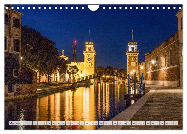 Produktbild: Stilles Venedig wenn es Nacht wird (Wandkalender 2026 DIN A4 quer), CALVENDO Monatskalender