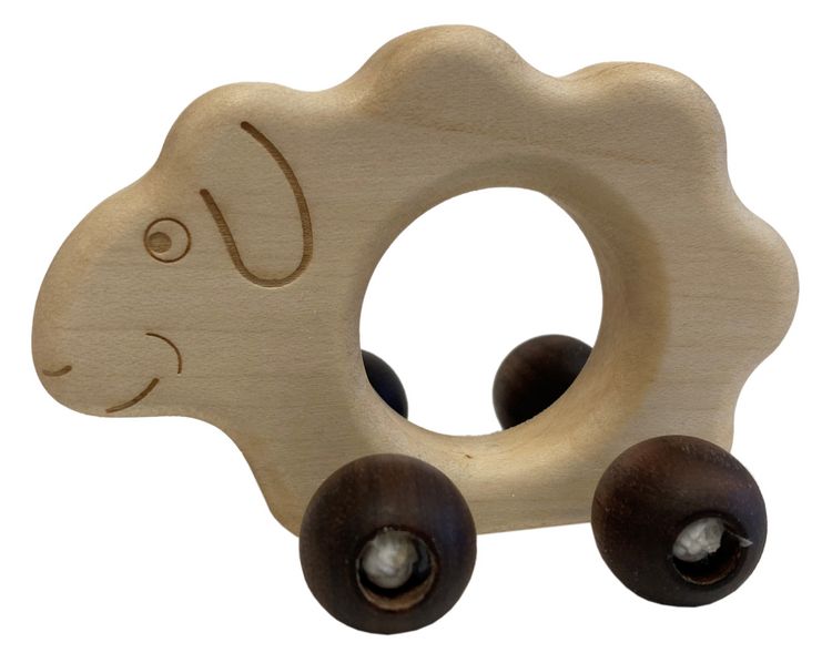 Produktbild: Pfingstweid - Greifling Schaf Simeon aus Ahorn mit Nussbaum Kugeln, Holz