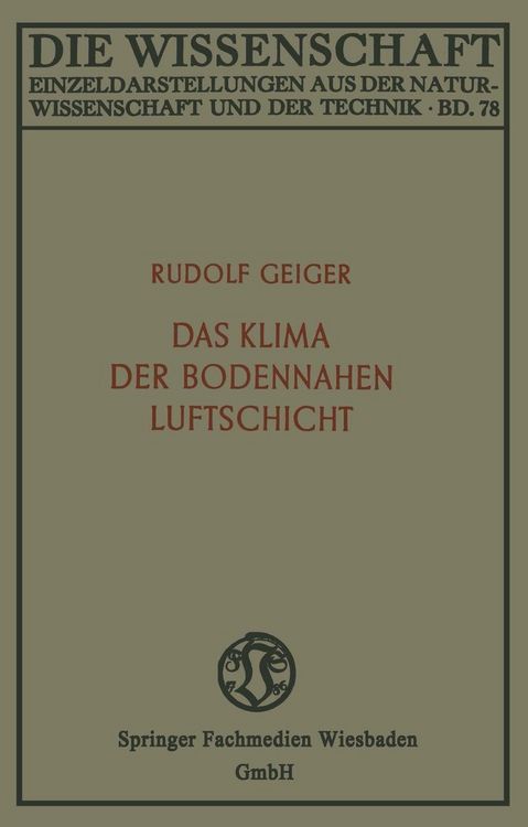 Produktbild: Das Klima der bodennahen Luftschicht