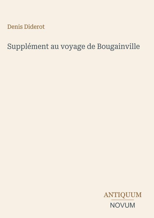 Produktbild: Suppl&eacute;ment au voyage de Bougainville