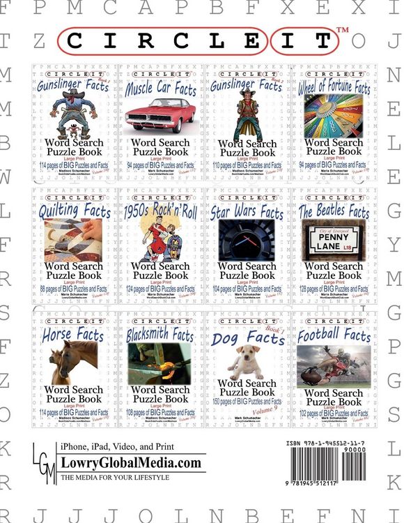 Produktbild: Circle It, Gunslinger Facts, Book 1, Word Search, Puzzle Book