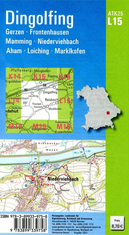 Produktbild: ATK25-L15 Dingolfing (Amtliche Topographische Karte 1:25000)