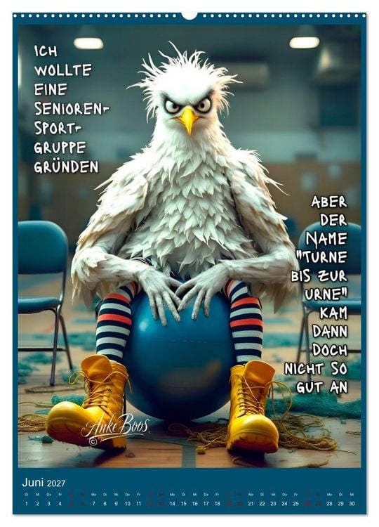 Produktbild: B&ouml;se M&ouml;wen - Jenseits des guten Geschmacks (hochwertiger Premium Wandkalender 2027 DIN A2 hoch), Kunstdruck in Hochglanz