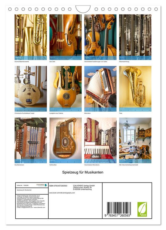 Produktbild: Spielzeug f&uuml;r Musikanten (Wandkalender 2026 DIN A4 hoch), CALVENDO Monatskalender