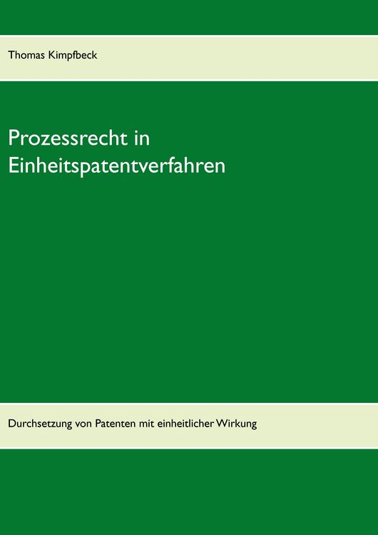 Produktbild: Prozessrecht in Einheitspatentverfahren