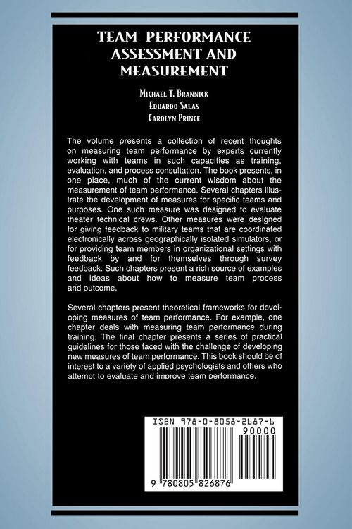 Produktbild: Team Performance Assessment and Measurement