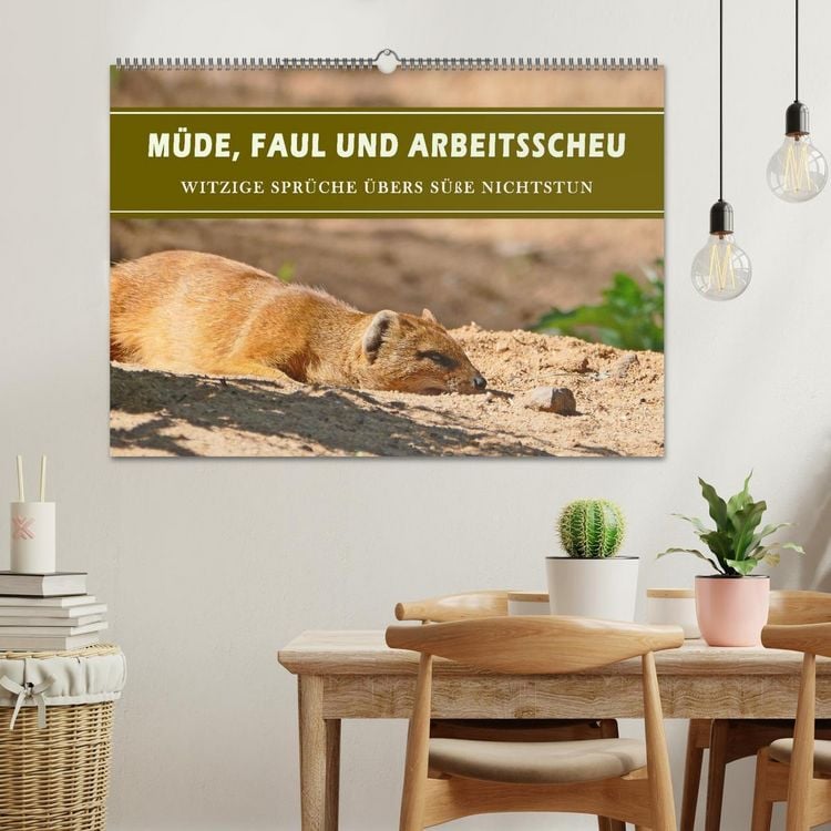 Produktbild: M&uuml;de, faul und arbeitsscheu (Wandkalender 2026 DIN A2 quer), CALVENDO Monatskalender