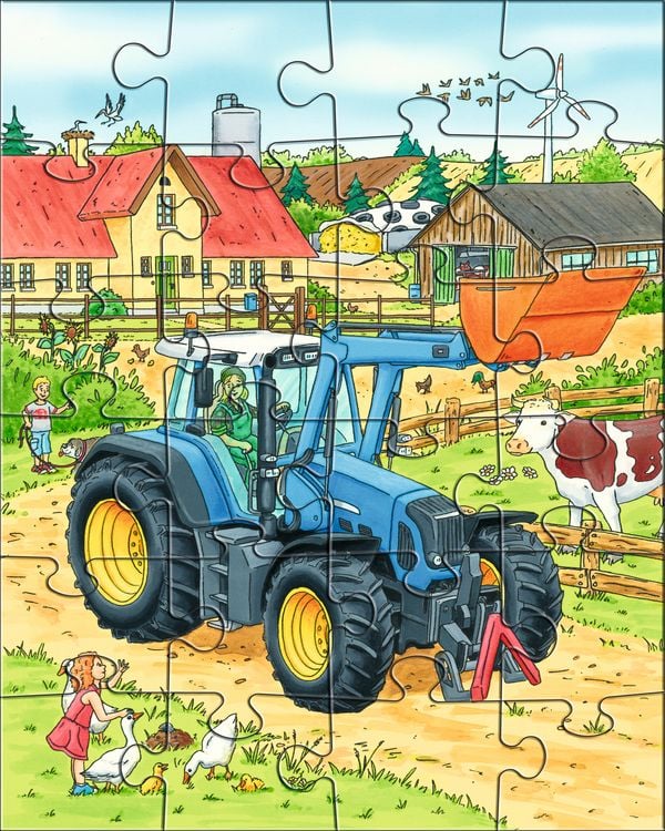 Produktbild: Puzzles Traktor & Co. 3 Motive je 24 Teile