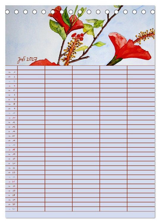 Produktbild: Bl&uuml;tenzauber - Familienplaner 2027 (Tischkalender 2027 DIN A5 hoch), CALVENDO Monatskalender