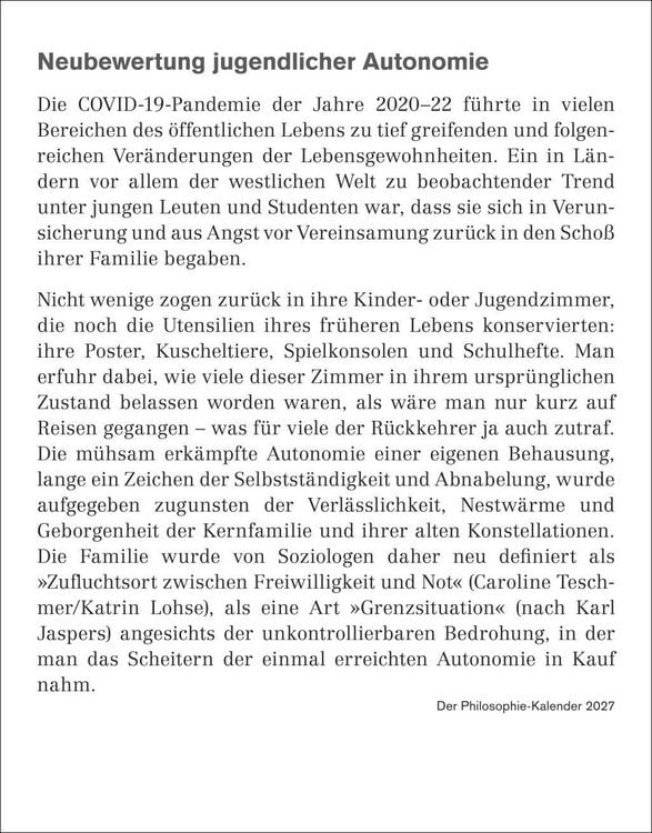 Produktbild: Der Philosophie-Kalender Tagesabrei&szlig;kalender 2027