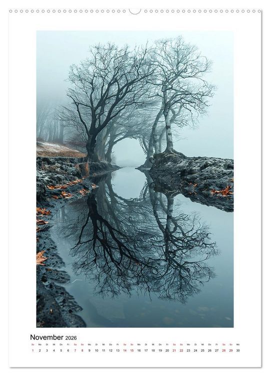 Produktbild: Spiegelungen - Reflektierte Sch&ouml;nheiten der Natur (Wandkalender 2026 DIN A2 hoch), CALVENDO Monatskalender