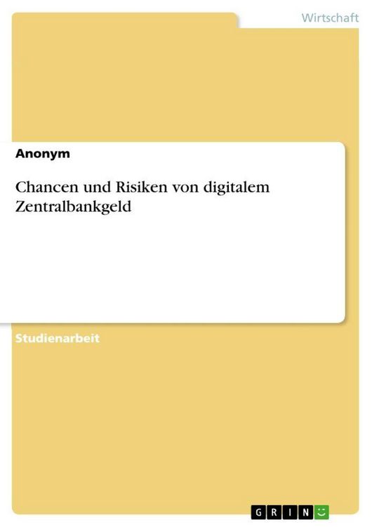 Produktbild: Chancen und Risiken von digitalem Zentralbankgeld