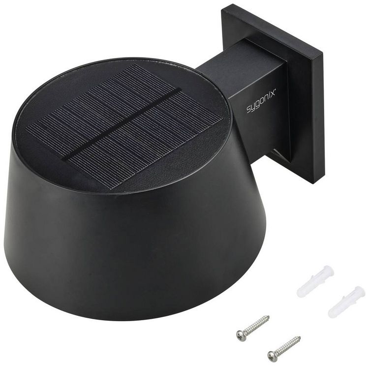Produktbild: Sygonix SY-5801972 Solar-Au&szlig;enwandleuchte mit Bewegungsmelder LED LED fest eingebaut 10 W Anthrazit-Grau