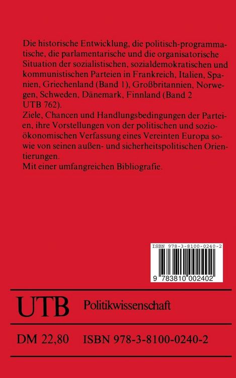 Produktbild: Sozialistische und kommunistische Parteien in Westeuropa