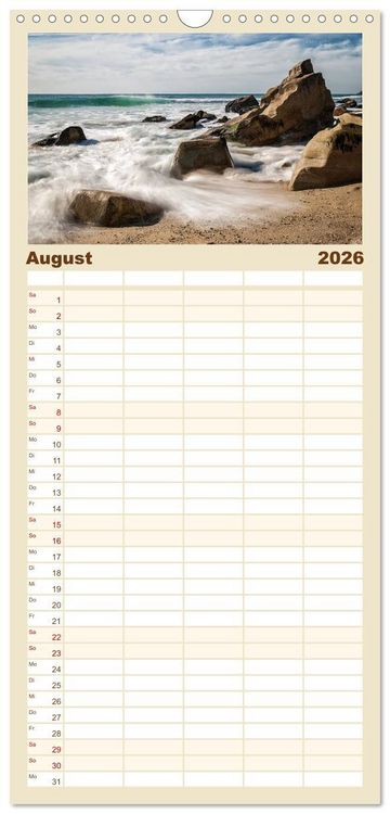 Produktbild: Familienplaner 2026 - Bretagne - Bilder einer K&uuml;stenlandschaft mit 5 Spalten (Wandkalender, 21 x 45 cm) CALVENDO