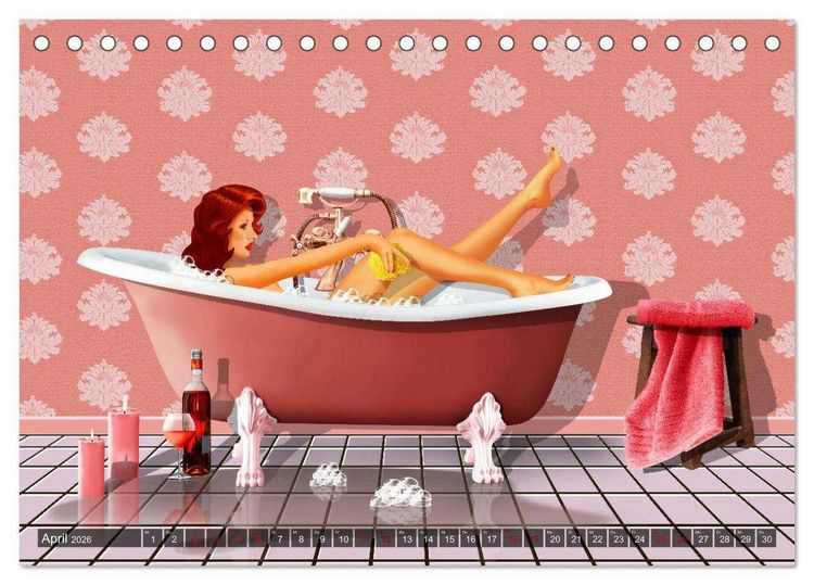 Produktbild: Pin-Up Girls im Retro Style by Mausopardia (Tischkalender 2026 DIN A5 quer), CALVENDO Monatskalender