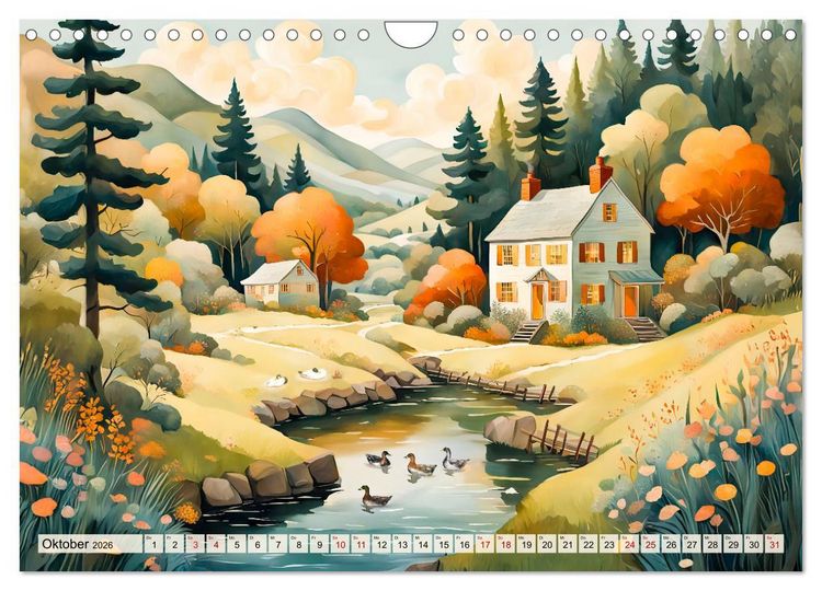 Produktbild: Pfade zum Horizont - Pastelltr&auml;ume der Natur in allen Jahreszeiten (Wandkalender 2026 DIN A4 quer), CALVENDO Monatskalender