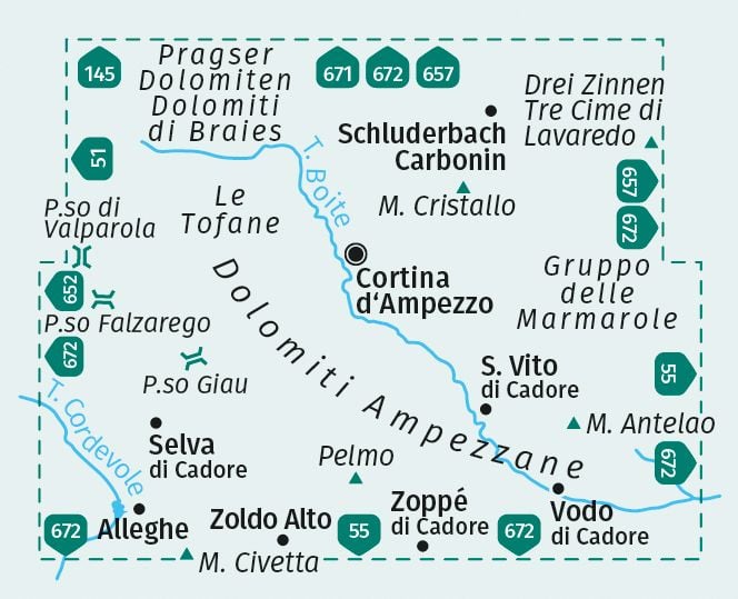 Produktbild: KOMPASS Wanderkarte 654 Cortina d'Ampezzo, Dolomiti Ampezzane, Monte Antelao 1:25.000