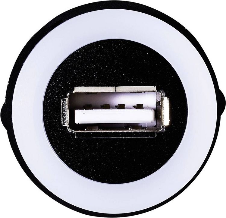 Produktbild: TRU Components USB-05-BK USB-Einbaubuchse 2.0 Buchse, Einbau, Stecker USB-Buchse Typ A, beleuchtet auf USB-Stecker Typ A mit 60cm