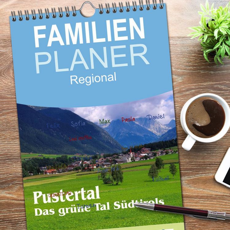 Produktbild: Familienplaner 2026 - Pustertal - Das gr&uuml;ne Tal S&uuml;dtirols mit 5 Spalten (Wandkalender, 21 x 45 cm) CALVENDO