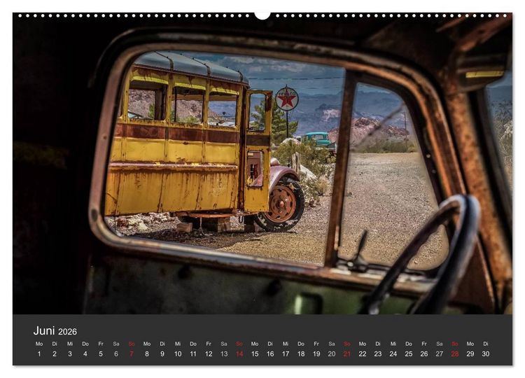 Produktbild: Vergessene Zeitzeugen entlang der Route 66 (Wandkalender 2026 DIN A2 quer), CALVENDO Monatskalender
