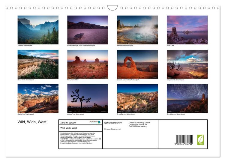 Produktbild: Wild, Wide, West (Wandkalender 2026 DIN A3 quer), CALVENDO Monatskalender