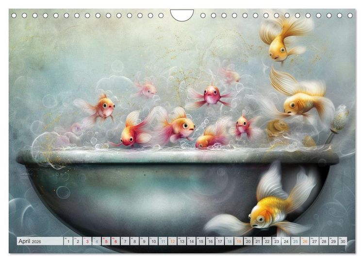 Produktbild: Wasserschlacht mit Flauschalarm (Wandkalender 2026 DIN A4 quer), CALVENDO Monatskalender