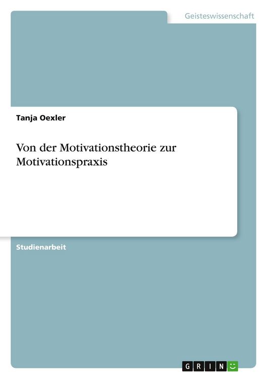 Produktbild: Von der Motivationstheorie zur Motivationspraxis