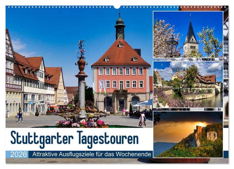 Produktbild: Stuttgarter Tagestouren (Wandkalender 2026 DIN A2 quer), CALVENDO Monatskalender