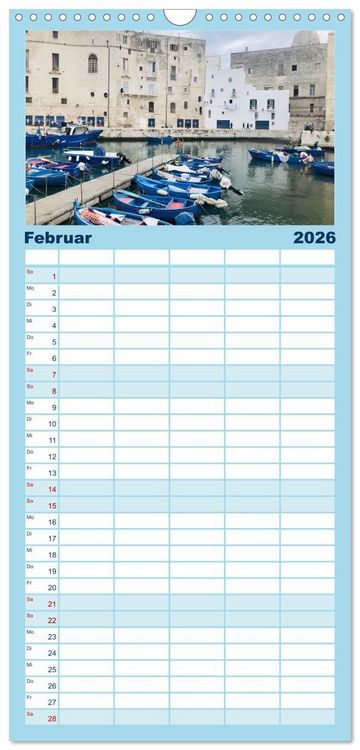 Produktbild: Familienplaner 2026 - Apuliens K&uuml;stenorte mit 5 Spalten (Wandkalender, 21 x 45 cm) CALVENDO