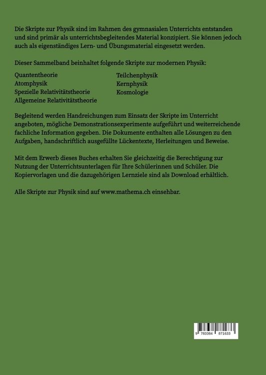 Produktbild: Skripte zur Physik - Moderne Physik
